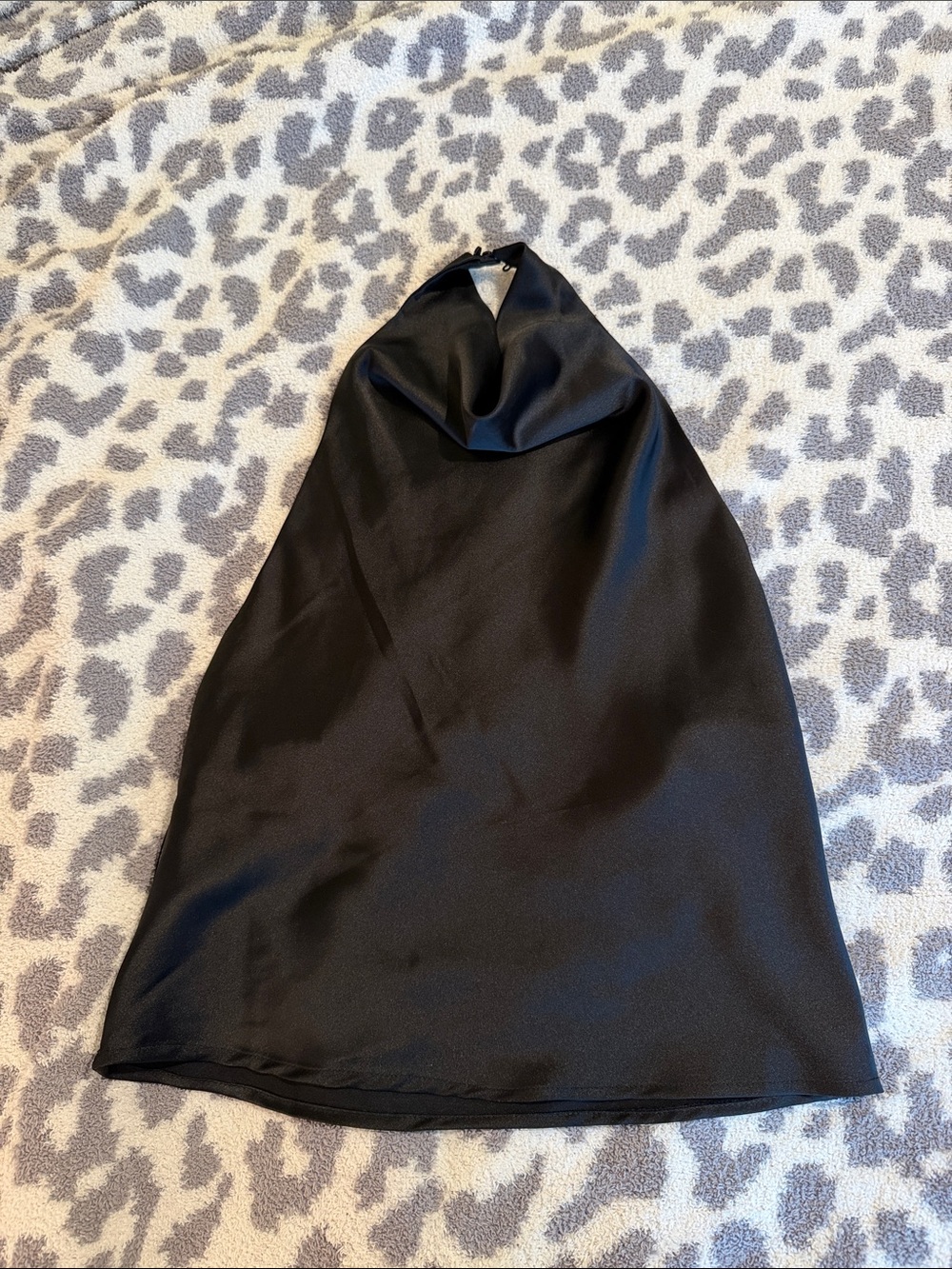Zara Black Satin Halter Tank Top
